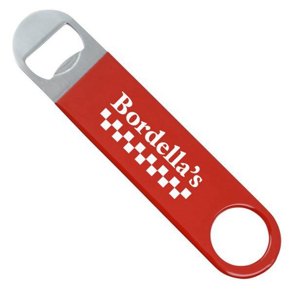 Personalized Promotion Gift Long Flat Stainless Steel Bar Blade Speed Beer Bottle Opener with Vinyl Coating