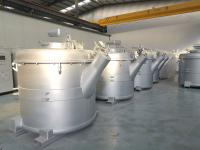 Théière 1500 kilogrammes d'aluminium de capacité se renversant la poche de chaudière industrielle pour transporter le liquide