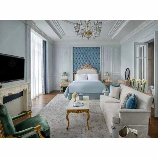 Набор спальни виллы мебели гостиницы верхнего сегмента FSC европейским высекаенный стилем