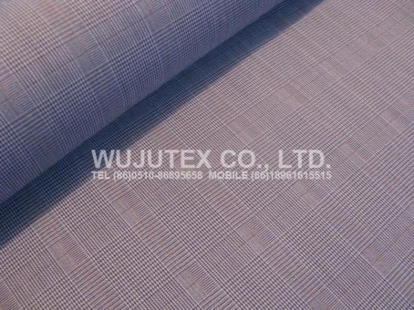 TR spandex 75% polyester 23% rayon 2% span, check, weight 180g/sm very nice handfeel. Art. WJY5250#