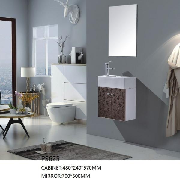 Dainty Wall Mounted PVC Bathroom Cabinet Modern Style Customized PS625