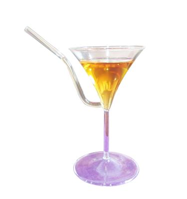Vidros de cocktail do vintage do Borosilicate com palha