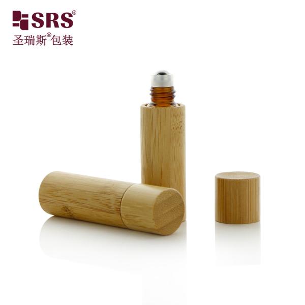 BG-5ML Manufacture Empty Amber Glass Inner Roller Ball Bottle With Bamboo Outer For Perfume Oil Cuticle Oil Packaging
