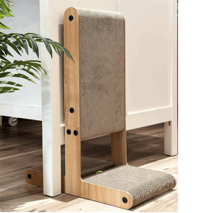 Wooden Double Sided Cat Scratch Furniture Indoor Wooden Cat Scratching Cardboard