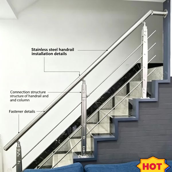 Stainless Steel Handrail in Round/Square/Rectangle/Oval Shape Polishing for Sleek Look