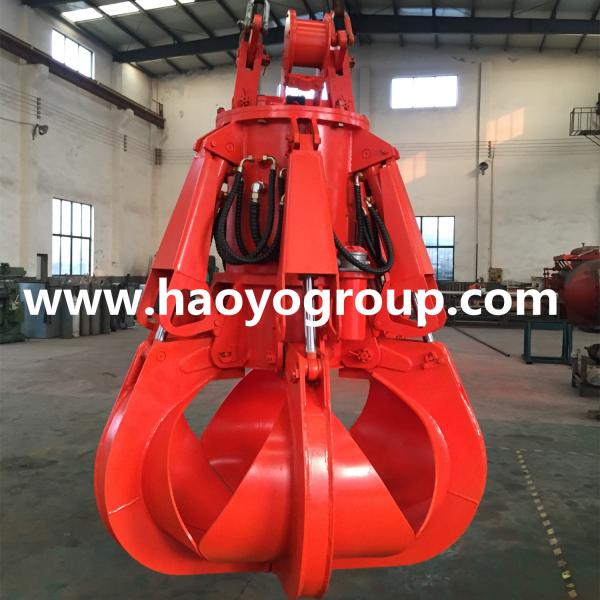 1.5m3 steel scrap discharging electric hydraulic orange peel grab cucket