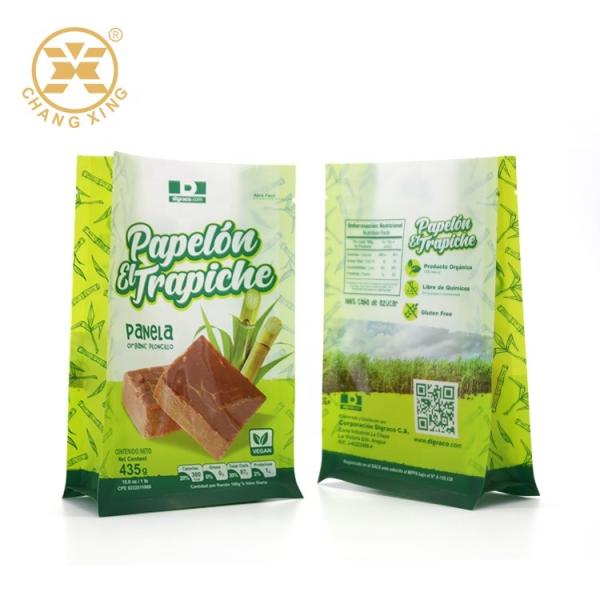 saco de empacotamento inferior liso branco verde sustentável do empacotamento de pão de 500g 1kg 2kg com rasgo