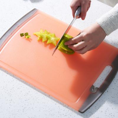 Hot Sale Plastic Meat Cutting Board Vegetable Chopping Board For Kitchen has the function of sharpening knives