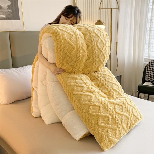 Quilt de lã de cor de carneiro aquecido espessado personalizado para Quilt de fibra química sustentável