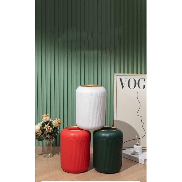 Household Trash Can Large Living Room Kitchen Bedroom Light Luxury Desktop Storage Bucket Toilet Plastic Trash Can