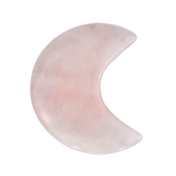2024 Rose Quartz Mini Gua Sha Stone Crescent Shape Guasha stone Antique Imitation Style Convenient for Facial Massage