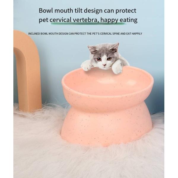 Elevated Raised Cat Bowl Double Bowl Neck Guard Drinking Water Feeding Plastic Dog Bowl