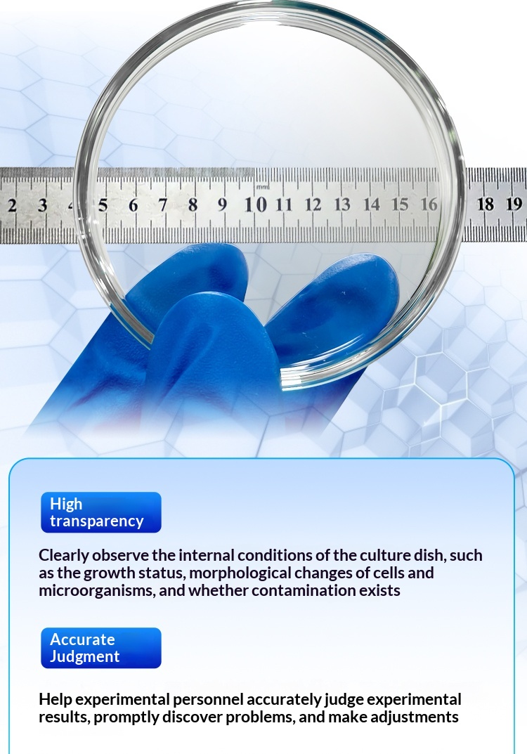 Sodium Calcium Glass Petri & Cell Bacterial Culture Dishes High Temperature Resistant Large Capacity