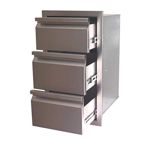 Grill Stainless Steel Drawers For Outdoor Bbq Kitchens 20 Inch BBQ Triple Storage