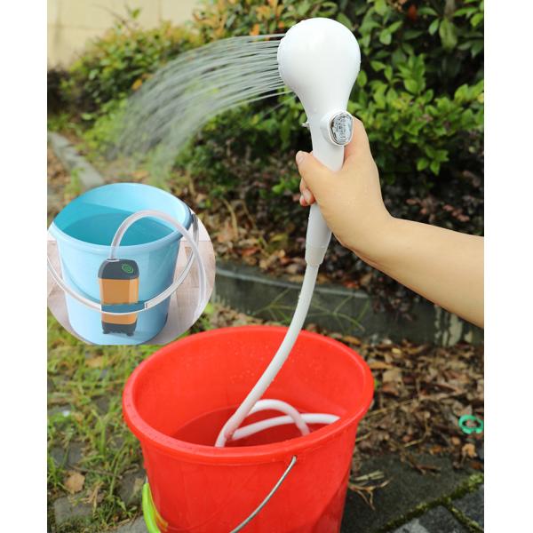 Outdoor Camping Shower Rechargeable Battery Powered Handheld Electric Pump Camping Bath Kit