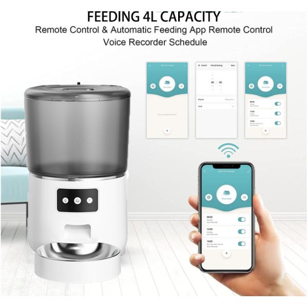 Cuenco automático para mascotas de 4L alimentador de acero inoxidable autoalimentado para gatos