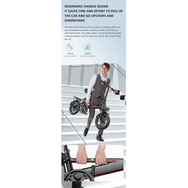 48T Alu Lightweight Electric Folding Bike Collapsible 125kg Max Loading