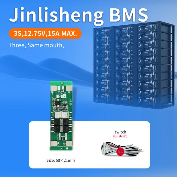 KLS BMS: 3S 10A 3.2V pour batterie au lithium 18650 - Plaque de protection du chargeur BMS PCB et module de charge de cellule de batterie au lithium-ion