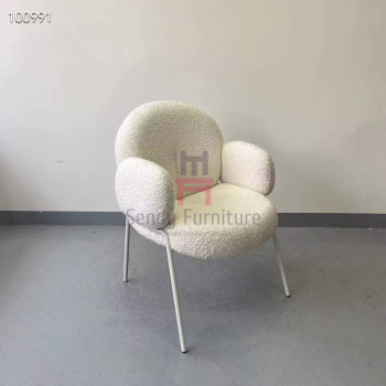 Modern Boucle Upholstered Dining Chair with Detachable Frame for Commercial & Home Use