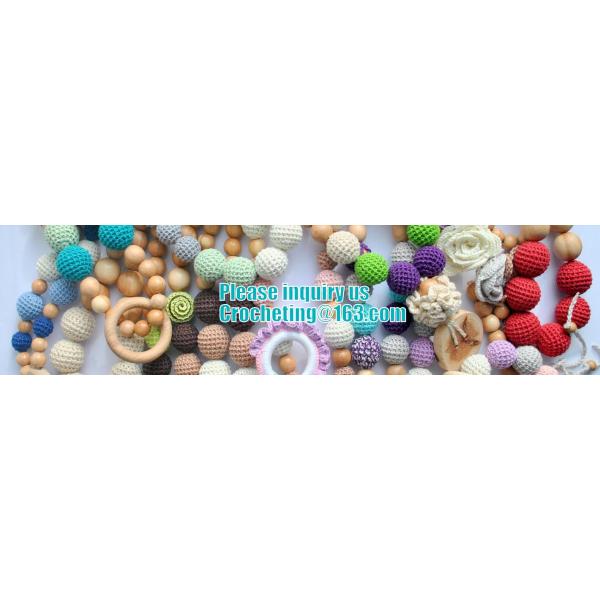 Baby sling necklace, baby bracelet, crochet bracelet, teething bracelet, crochet long funky beaded necklace