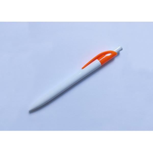 White Color Simpe Plastic Ball Pen with customized or silk printing for promotion