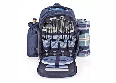 ISO9001 Polyester Camping Storage Bag , Waterproof Picnic Basket Set Backpack