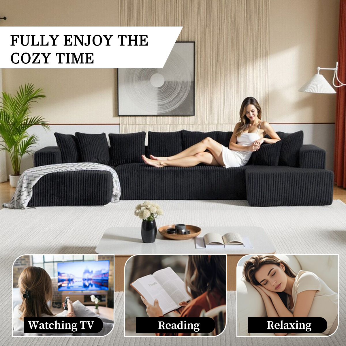 Modular Compression Sofa Boneless Foam Sofa Pressed Couch in Box  Frameless Vacuum Pack Couch Compressed Sofa for Living Room