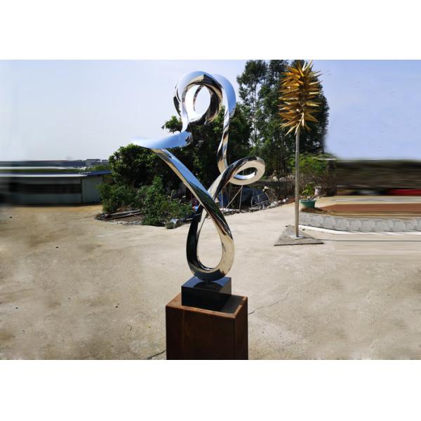 Скульптура зеркала отполированная и красная покрашенная 50cm нержавеющей стали абстрактная