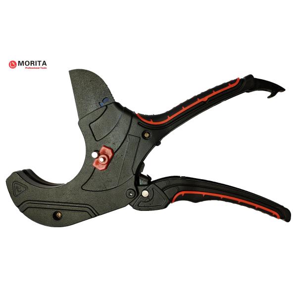 Al Alloy Plastic Pipe Cutter 63mm 75mm Soft Rubber Body SK5 Teflon Blade Ratchet Handle