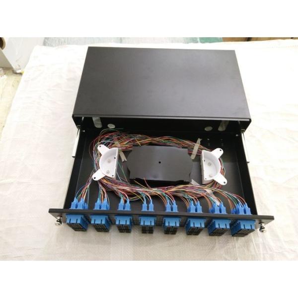 FTTB 96f Optical Fiber Cable Terminal Black Cold Roll Steel 1U