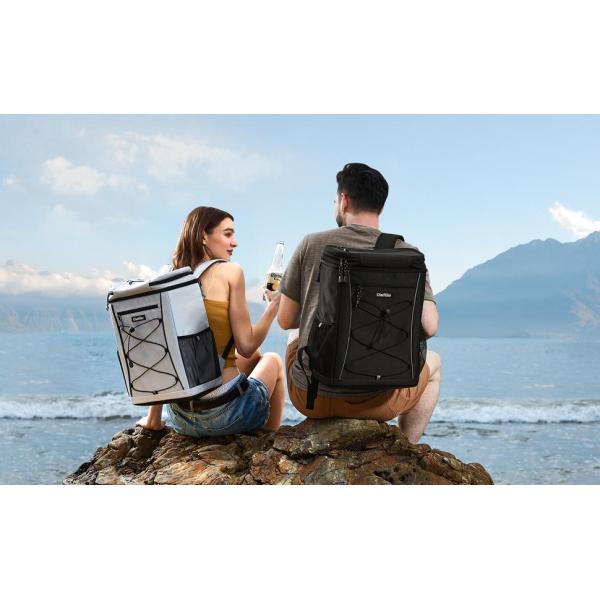 Reflective Strip Insulated Cooler Bags Waterproof 30 Can Soft Sided Cooler