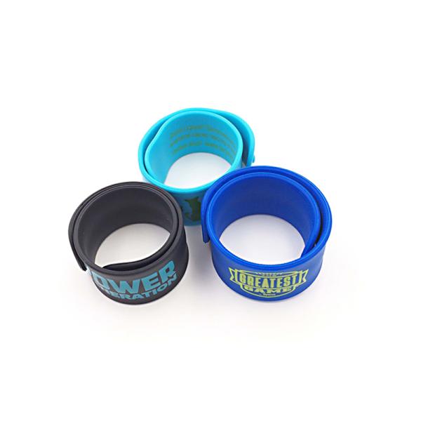 Christmas Gift Silicone Slap Wristband Full Color Printing For Unisex Children