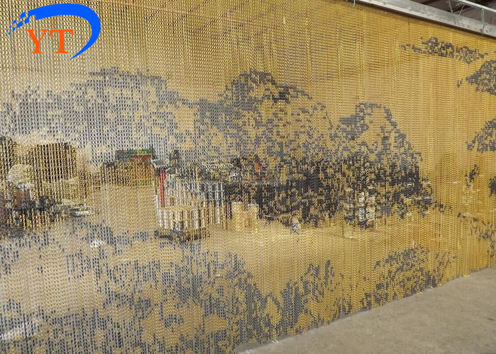 Алюминиевый занавес звена цепи украшения кухни с картиной