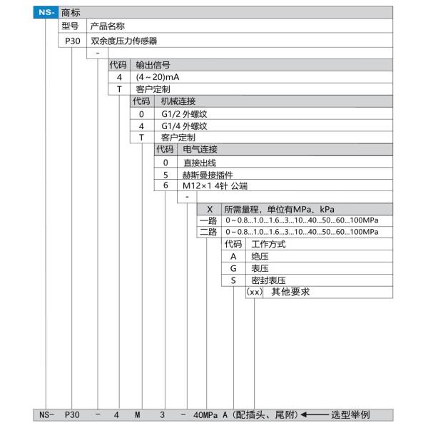NS-P29 Series 4mA  - 20mA Temperature Sensor Vacuum Pressure Transmitter