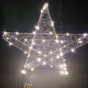 LED lighted ironwork pentagram-shaped lamp for outdoor light show, commercial
