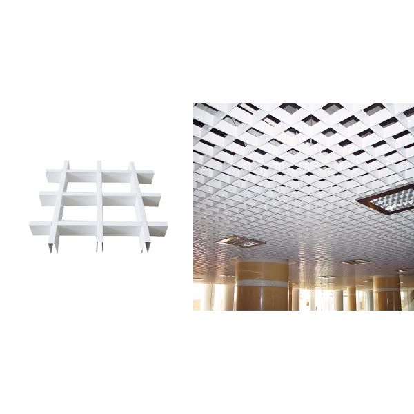 80mm Height Metal Grid Ceiling Anodized Finish 15mm Width Customizable Ceiling Grid for Large Projects
