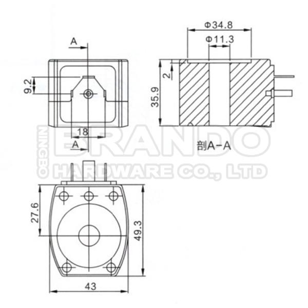 230V катушка клапана реактивного сопла ИМПа ульс AC 238513-0059 238213-157 11.4mm электрическая