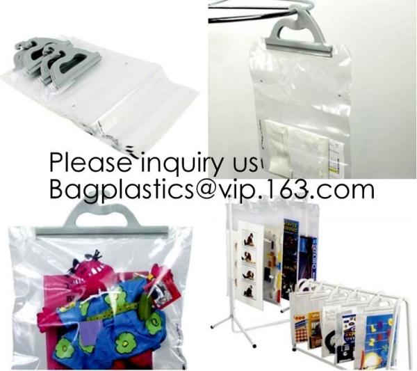 biodegradable Cloth Underwear Hanger Packaging Bag With Snap Button, Eco-Friendly Hook Garment Bag