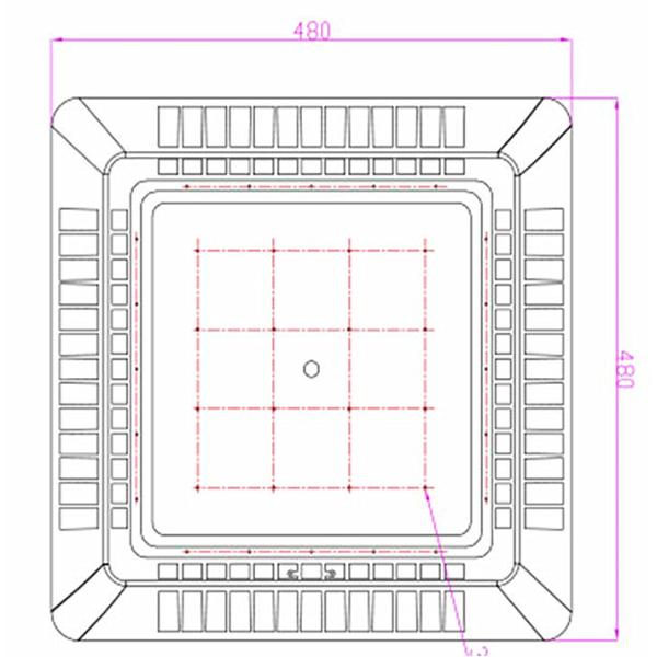 Высокая сень СИД люмена освещает бензоколонку 150W освещая размер версия 420 x 420mm SMD