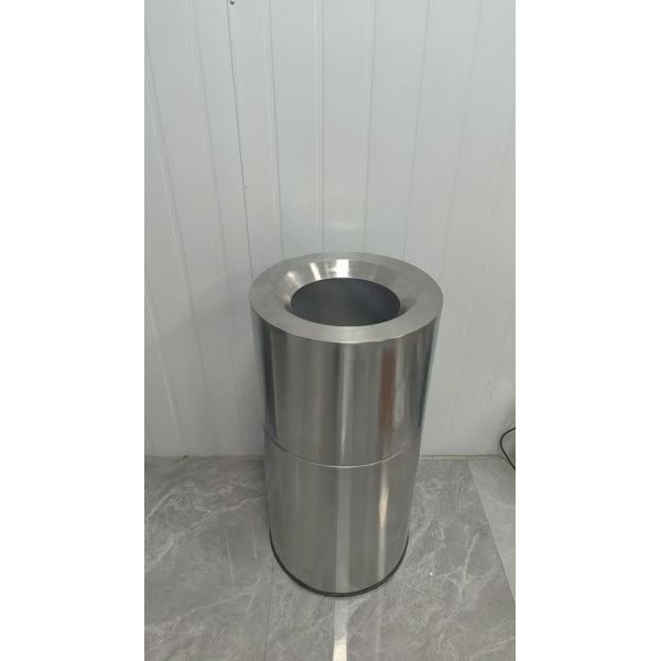 Black Stainless Steel Hotel Trash Can with Rolling Cover and Pressing Type in Customized Size