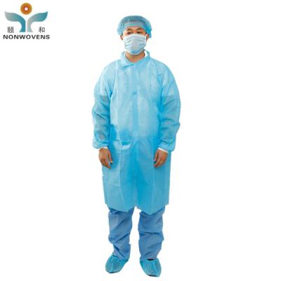 Breathable Disposable Non Woven Protective Lab Coat for School / Medical / laboratory