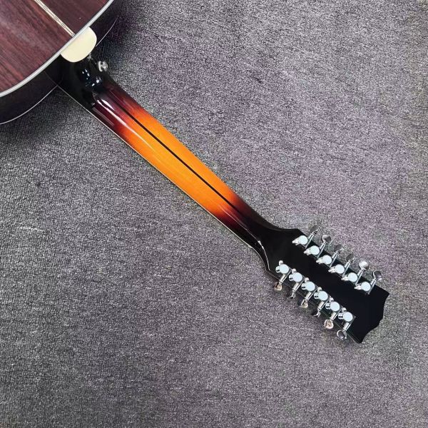 AAAAA 43 inch solid spruce top sj200 jumbo body maple back side acoustic guitar bone nut in cherry sunburst