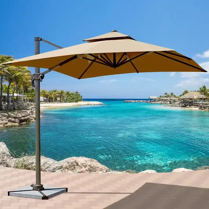 Зелёные алюминиевые зонтики Коммерческое использование Солнцезащитный зонтик Алюминиевый зонтик для бассейна