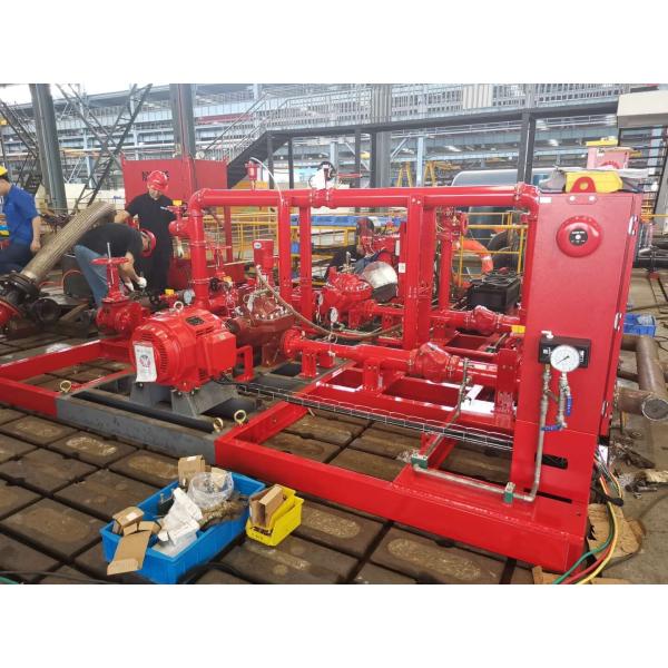 NFPA20 Скид монтированный пожарный насос пакет 500 GPM Конечная всасывающая пожарная система
