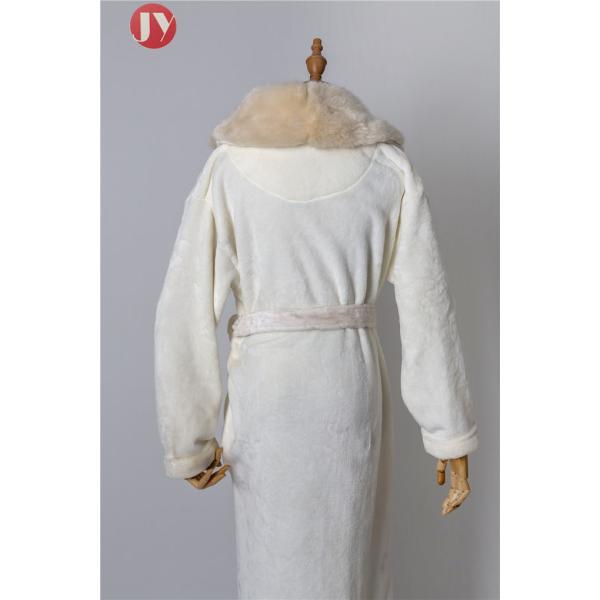 Hot Sale Extra Long Fleece Women Robe Night Gown luxury Fur Collar Bathrobe Plus Size Winter Thickening Dressing gown