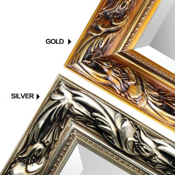 Silver LED Framed Mirror Anti Explosion Wall Mounted Decorative Mirror 4mm 5mm