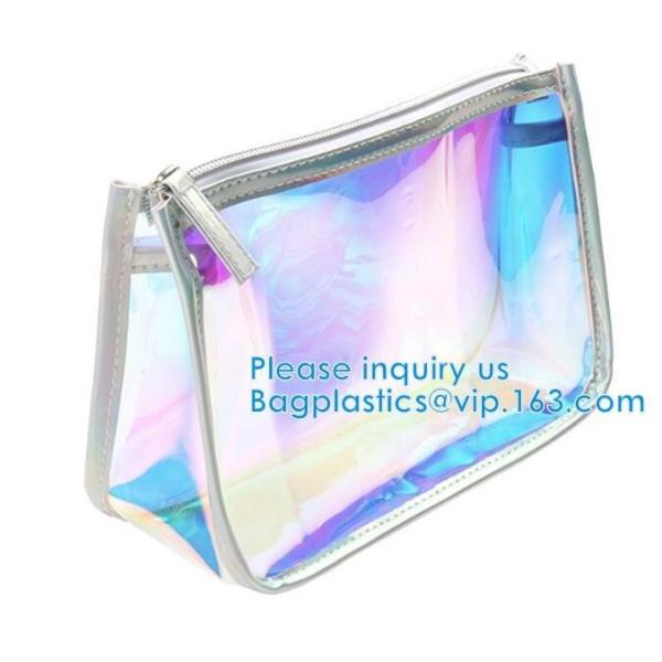 Travel Pouch, Manufacture Clear PVC Zipper Puller Cosmetic Bag,Holographic Travel Pouch Cosmetic Bag Envelope Clutch Bag