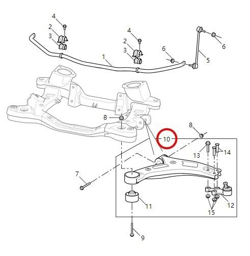 Montagem do braço de comando inferior dianteiro para EG 10/EUNIQ 7/G 10/G 20 Auto Parts 60x6x28cm