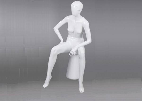 Full Body Female White Shop Display Mannequin Sitting Pose Style For Clothing Store