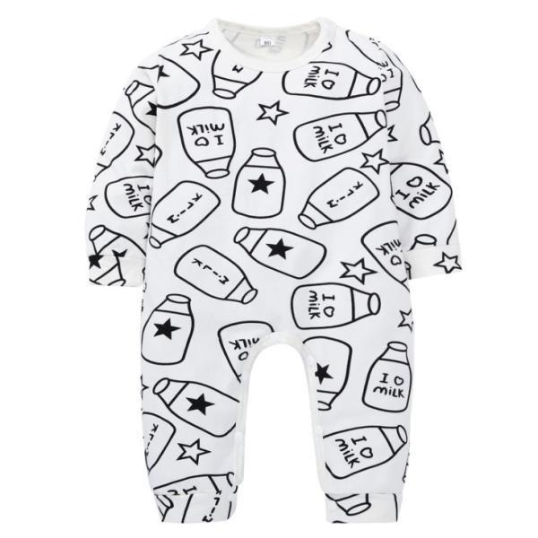 Custom Pattern Print Newborn Cotton Romper , Organic Cotton Baby Clothes